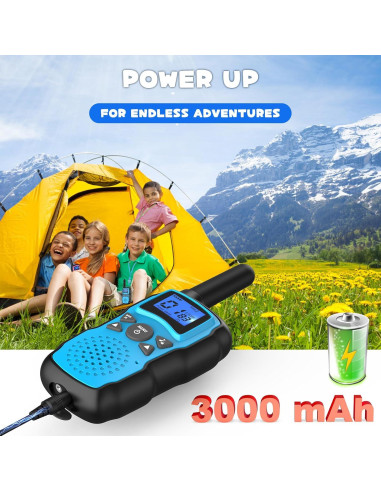 Walkie Talkies Recargables Wishouse para Niños Verde Azul