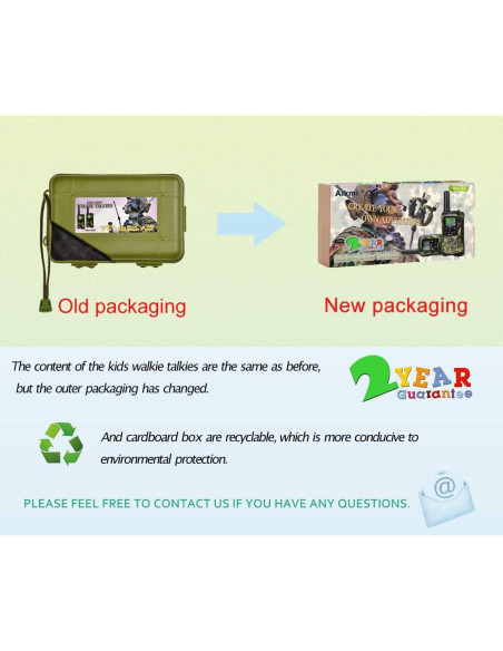 Walkie Talkies Niños Aikmi 22 Canales 4,83 km Camo Verde