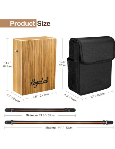 Cajón de viaje POGOLAB de madera con correa y bolsa