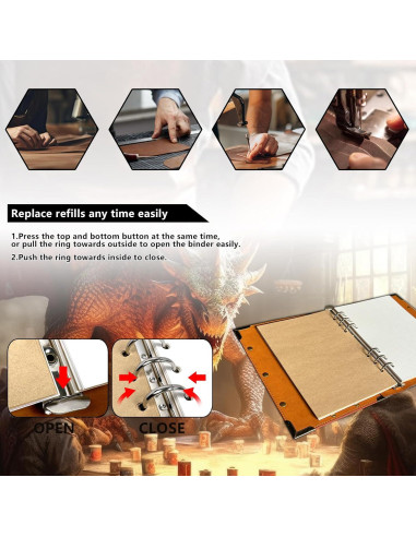 Cuaderno DND DUROTAN A5 400 Páginas Cuero Dragón