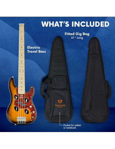 Guitarra Bajo de Viaje Traveler TB-4P Sunburst 32"