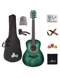 Guitarra Acústica WINZZ 36" Verde Cazador Zurdos Completa