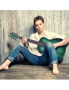 Guitarra Acústica WINZZ 36" Verde Cazador Zurdos Completa 2