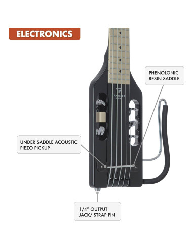 Bajo de 5 Cuerdas Traveler Guitar Ultra-Ligero Gloss Black