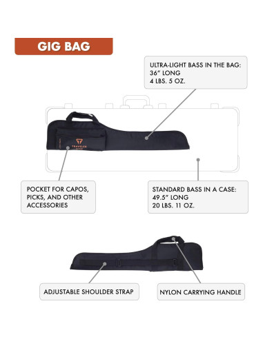 Bajo de 5 Cuerdas Traveler Guitar Ultra-Ligero Gloss Black