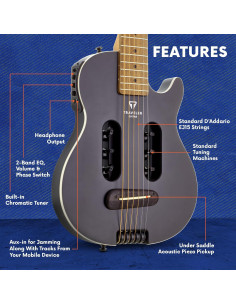 Guitarra Acústica Eléctrica Traveler MK3 BKS 6 Cuerdas Negra 2