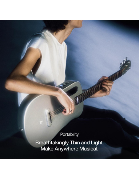 Guitarra LAVA ME AIR Portátil de Fibra de Carbono Plata