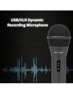 Micrófono dinámico USB Samson Q2U negro con soporte y filtro 2