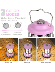 Linterna Retro LED Recargable SEAMAGIC 2000mAh Rosa 2