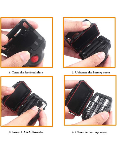 Paquete de 4 Linternas Frontales LED GaiGaiMall Ligeras