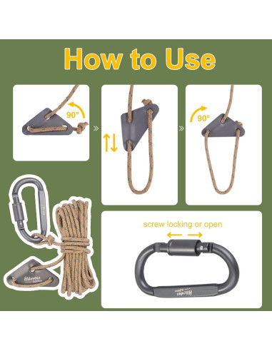 Cuerda de Camping HIKEMAN 4mm Reflectante con Mosquetón