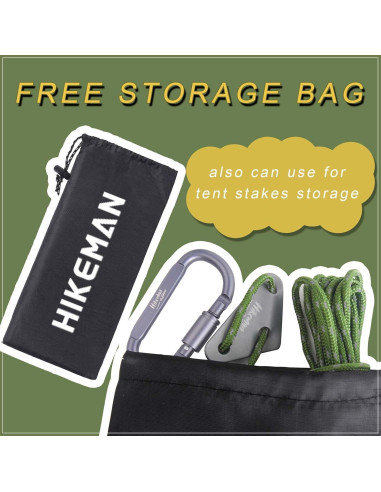 Cuerda de Camping HIKEMAN 4mm Reflectante con Mosquetón