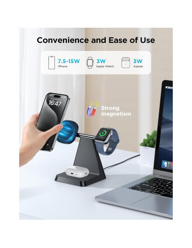 Estación de Carga 3 en 1 Woruda para iPhone y Apple Watch