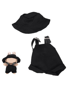 Conjunto de Ropa para Muñeca BOXOB - Overoles Negros y Sombrero