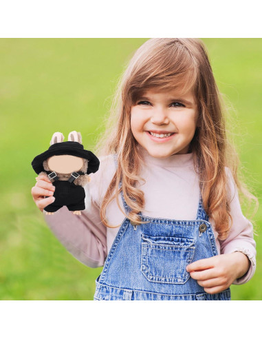 Conjunto de Ropa para Muñeca BOXOB - Overoles Negros y Sombrero