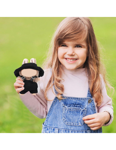 Conjunto de Ropa para Muñeca BOXOB - Overoles Negros y Sombrero Conjunto de Ropa para Muñeca BOXOB - Overoles Negros y Sombrero