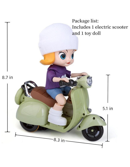 Juguete Scooter Labu Verde con Luz y Música - 20 cm