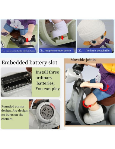 Juguete Scooter Labu Verde con Luz y Música - 20 cm