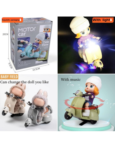 Juguete Scooter Labu Verde con Luz y Música - 20 cm