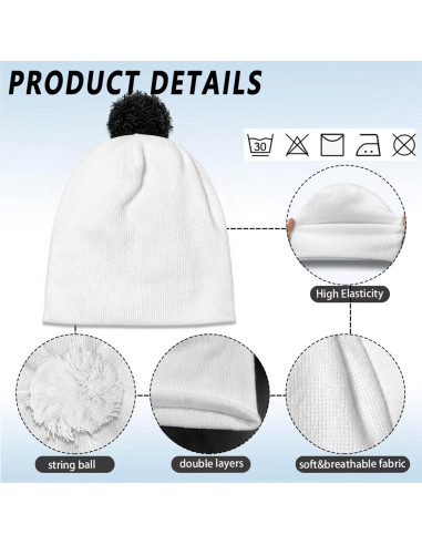 Gorro Beanie de Invierno para Niños Tortuga Azul 4-12 Años