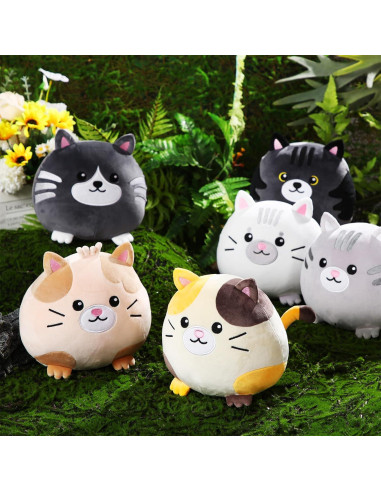 Lenwen 6 Pcs Juguetes de Peluche Gato 20 cm Suave para Niños
