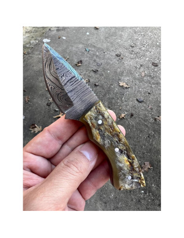 Cuchillo Skiner Poshland BC-69 Acero Damasco 13.97 cm Mango Cuerno