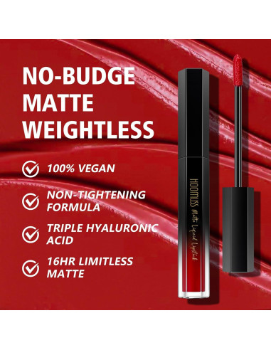 Lápiz Labial Mate HOOMUSS M13 Rojo Verdadero 3.4g