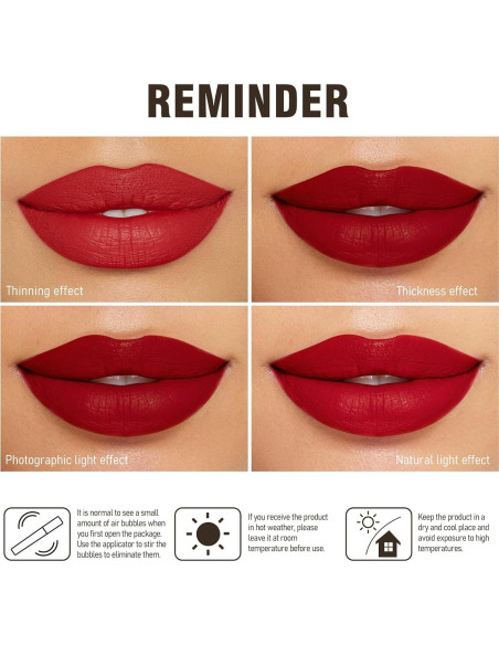 Lápiz Labial Mate HOOMUSS M13 Rojo Verdadero 3.4g