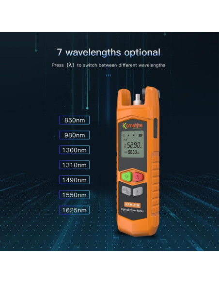 Medidor de Potencia Óptica KOMSHINE KPM-11M -50 a +26dBm