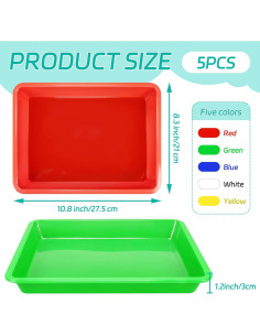 Paquete de 5 bandejas de arte WEOXPR multicolor 27.5x21 cm 2