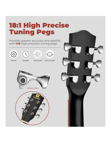 Guitarra Acústica Eléctrica Vangoa 3/4 para Principiantes