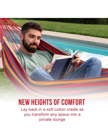 Hamaca de Camping Aran Co Ultra-Ligera 508x203cm Rojo