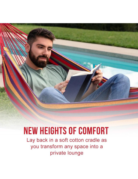 Hamaca de Camping Aran Co Ultra-Ligera 508x203cm Rojo Hamaca de Camping Aran Co Ultra-Ligera 508x203cm Rojo