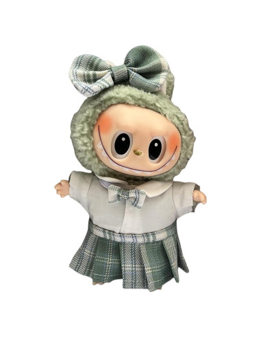 Conjunto Ropa de Muñeca Labubu Verde 15cm y 17cm 2 Piezas