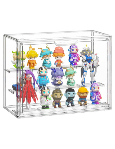 Caja de Exhibición Acrílica Transparente Henyol Grande 3 Niveles