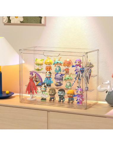 Caja de Exhibición Acrílica Transparente Henyol Grande 3 Niveles