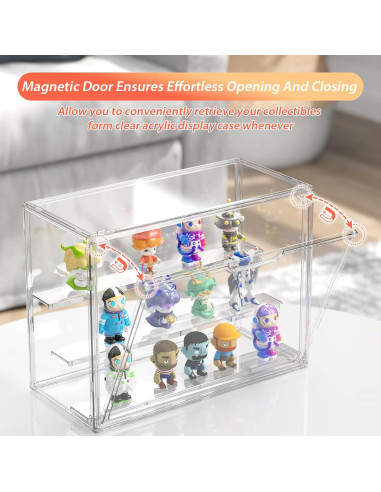 Caja de Exhibición Acrílica Transparente Henyol Grande 3 Niveles