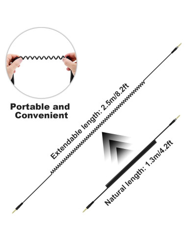 Cable de audio 3.5mm Hizsoaor para HyperX y Logitech 1.3m a 2.5m
