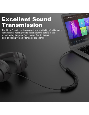 Cable de audio 3.5mm Hizsoaor para HyperX y Logitech 1.3m a 2.5m