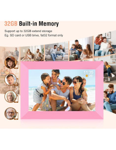 Marco de Fotos Digital WiFi Frameo 10.1" Rosa 32GB 2