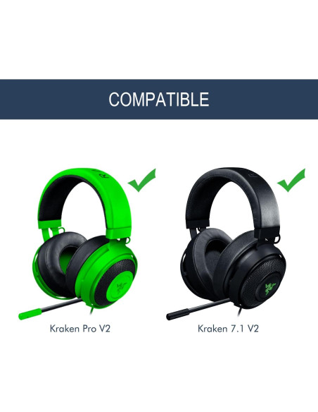 Almohadillas de Repuesto GVOEARS para Razer Kraken Pro V2/7.1 V2