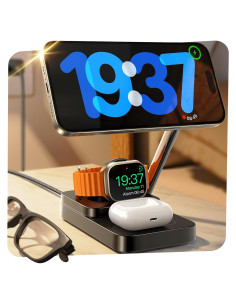 Mesita de Noche LISEN 3 en 1 con Cargador Magsafe 15W