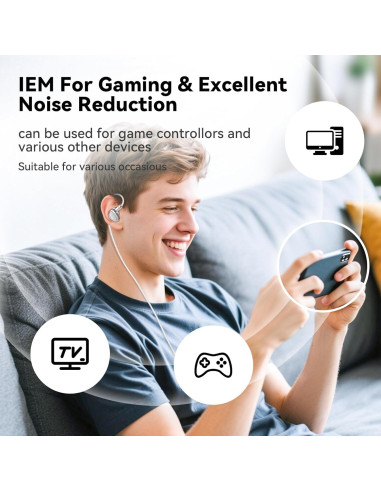 Auriculares In-Ear KINBOOFI STA-K HiFi Estéreo 1.2m Plata