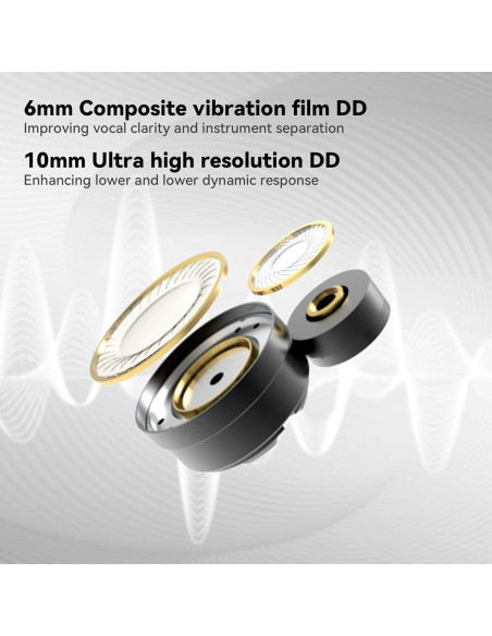 Auriculares In-Ear KINBOOFI STA-K HiFi Estéreo 1.2m Plata