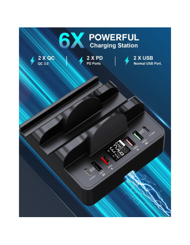 Estación de Carga Inalámbrica TOPOINT 8 en 1 15W USB