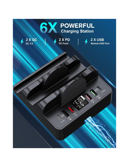 Estación de Carga Inalámbrica TOPOINT 8 en 1 15W USB