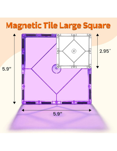 Juego de Azulejos Magnéticos Grandes Mruikeny 4 Piezas STEM