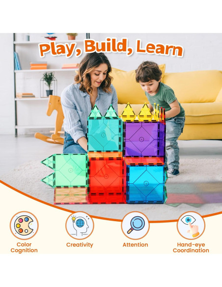 Juego de Azulejos Magnéticos Grandes Mruikeny 4 Piezas STEM