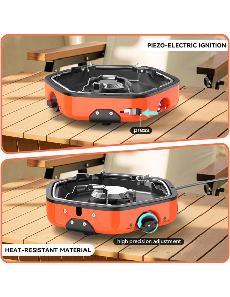 Estufa de Camping Portátil GIGART de Propano 86000 BTU Naranja