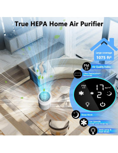 Purificador de Aire HEPA NEWPAD KJ-351H con Lámpara Gris 2